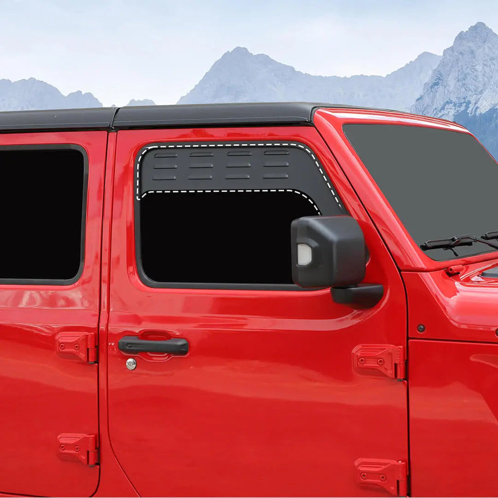 For 2018+ Jeep Wrangler JL & Gladiator JT Front Door Window Louver Air Vent Panel Cover (2 pcs)