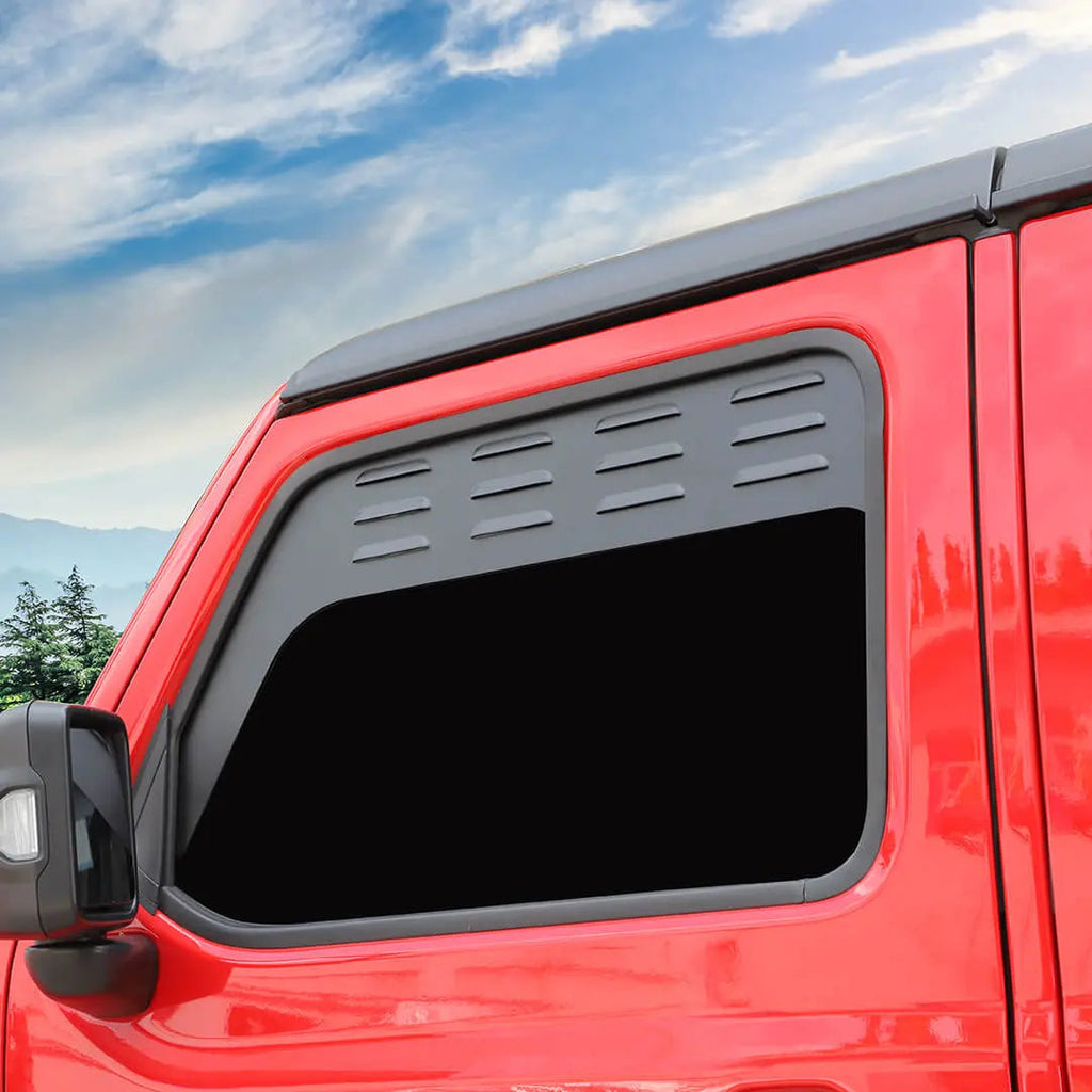 For 2018+ Jeep Wrangler JL & Gladiator JT Front Door Window Louver Air Vent Panel Cover (2 pcs)