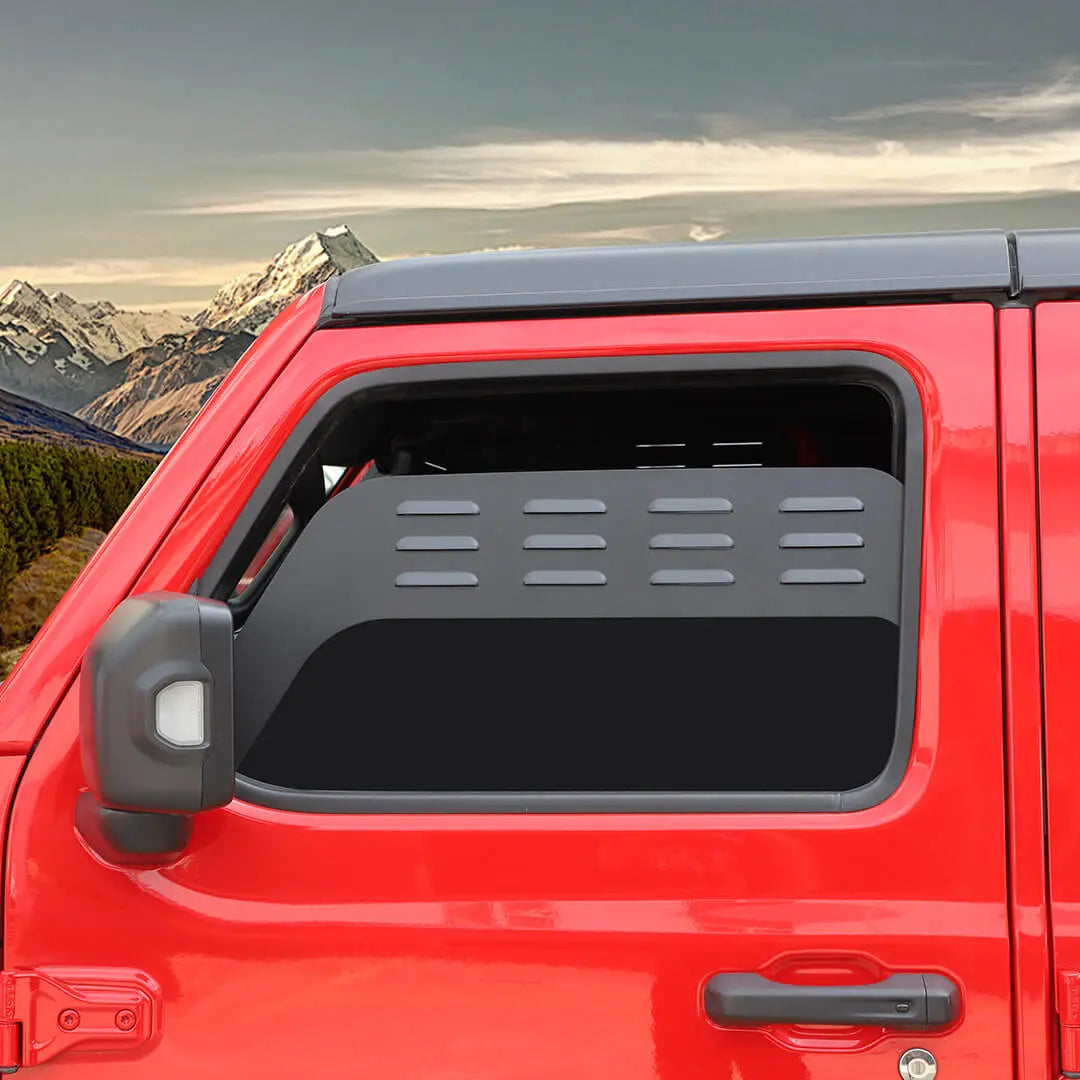 For 2018+ Jeep Wrangler JL & Gladiator JT Front Door Window Louver Air Vent Panel Cover (2 pcs)