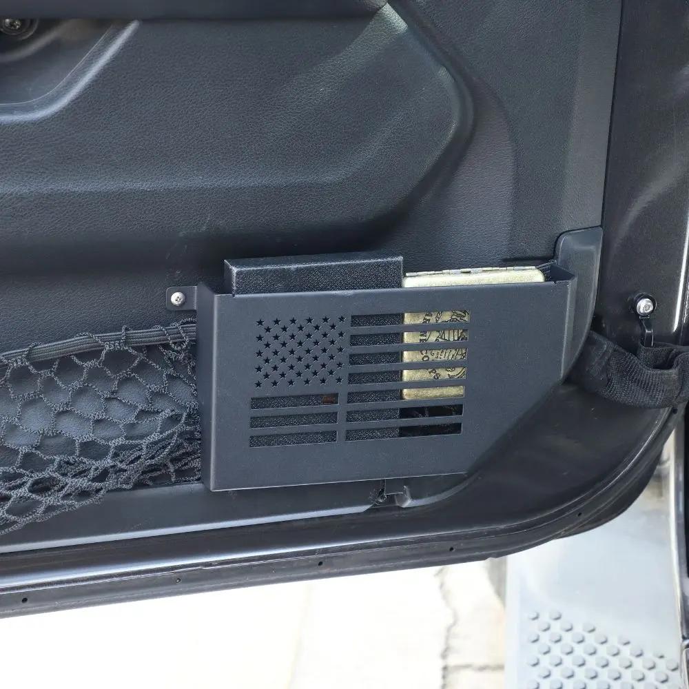 For 2018+ Jeep Wrangler JL & Gladiator JT Front/Rear Door Net Replacement Insert Metal Storage Box Door Map Pocket US Flag