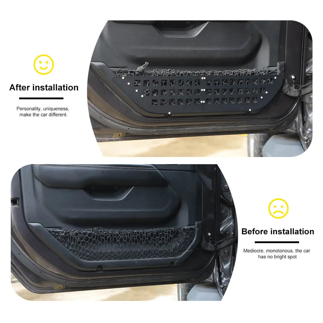 For 2018+ Jeep Wrangler JL & Gladiator JT Front Side Door Mesh Pocket Storage Box (4 pcs)