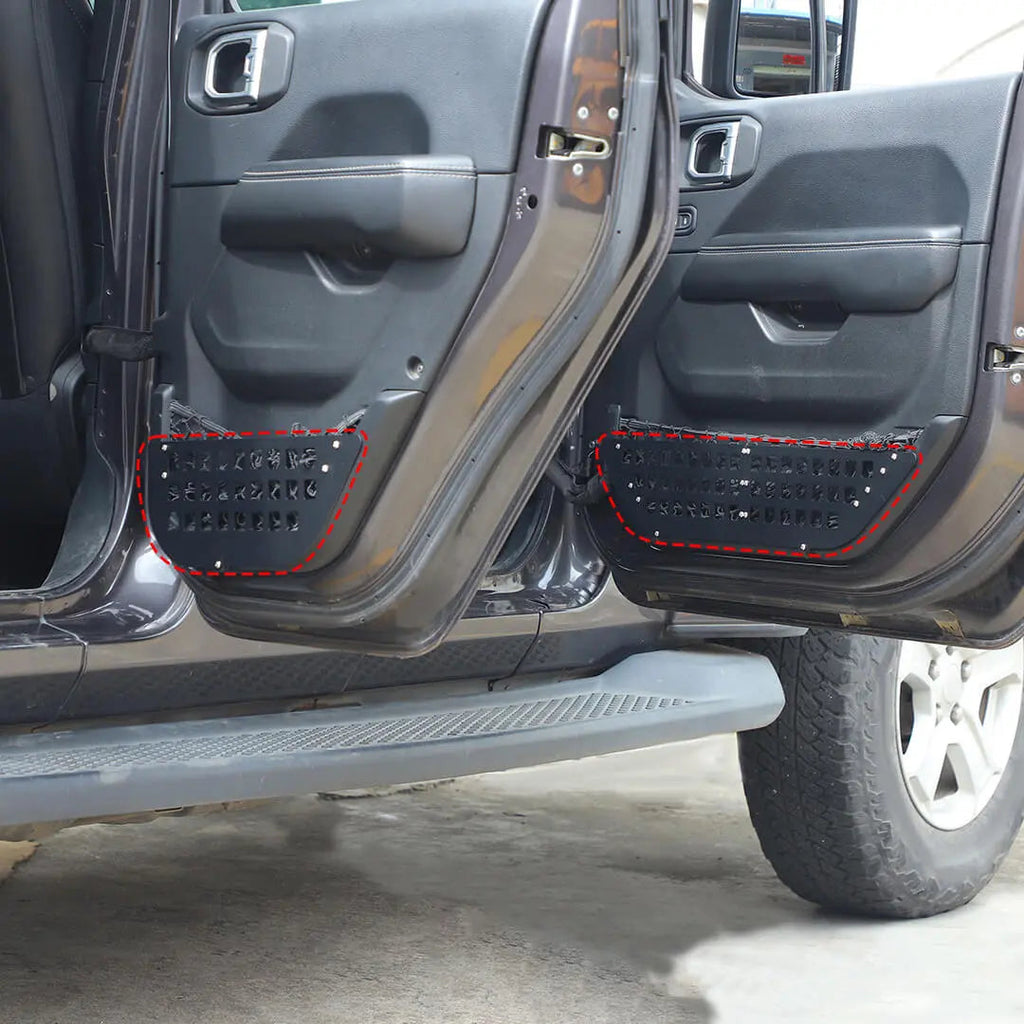 For 2018+ Jeep Wrangler JL & Gladiator JT Front Side Door Mesh Pocket Storage Box (4 pcs)