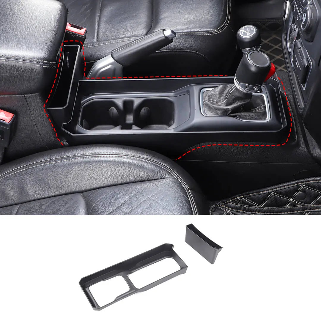 For 2018+ Jeep Wrangler JL & Gladiator JT Gear Shift Console Side Storage Box Organizer Tray (2 pcs)