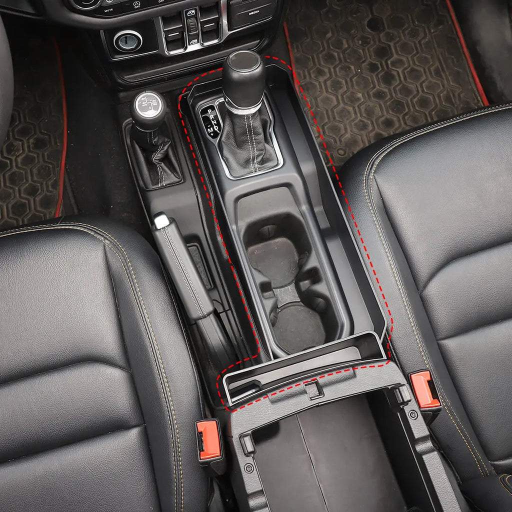 For 2018+ Jeep Wrangler JL & Gladiator JT Gear Shift Console Side Storage Box Organizer Tray (2 pcs)