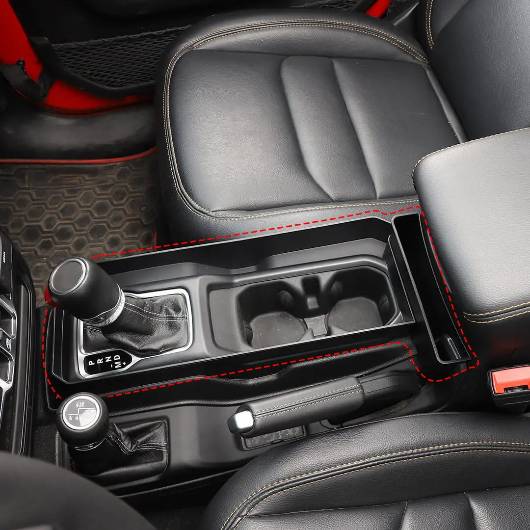 For 2018+ Jeep Wrangler JL & Gladiator JT Gear Shift Console Side Storage Box Organizer Tray (2 pcs)