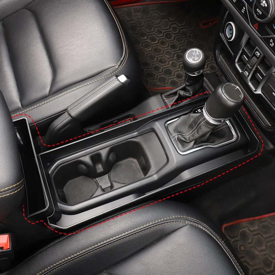 For 2018+ Jeep Wrangler JL & Gladiator JT Gear Shift Console Side Storage Box Organizer Tray (2 pcs)
