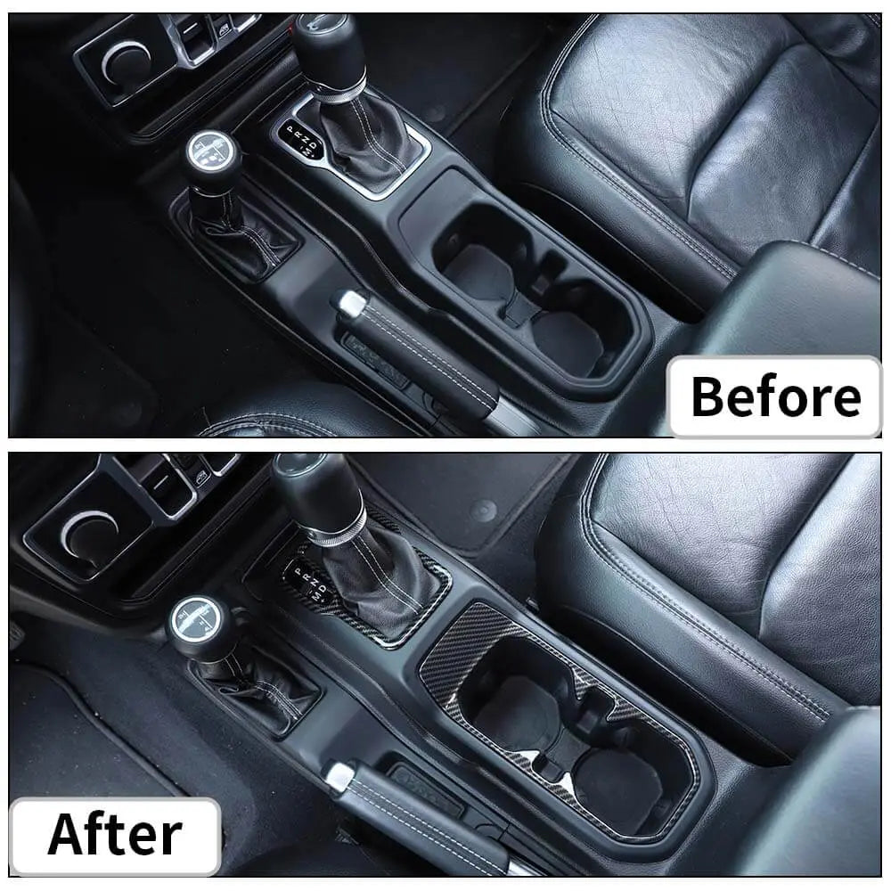 For 2018+ Jeep Wrangler JL & Gladiator JT Gear Shift & Front Water Cup Holder Cover Trim
