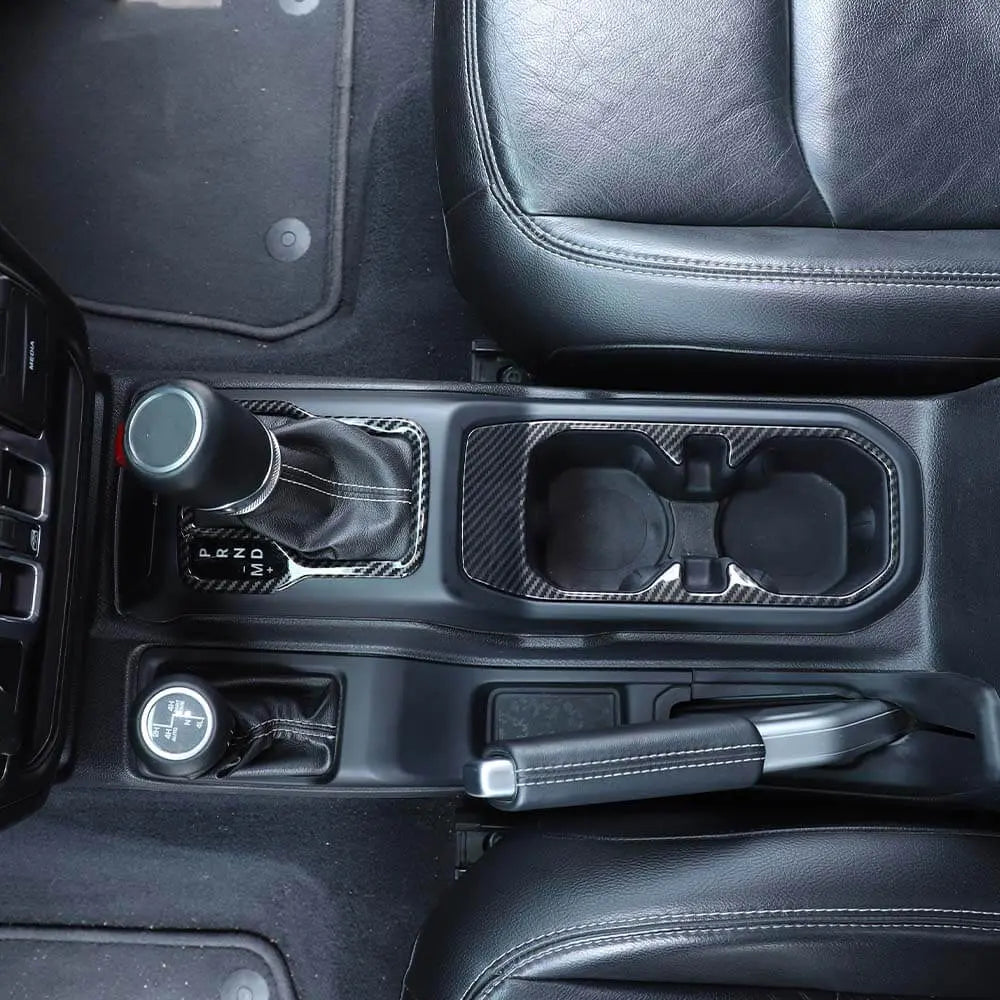 For 2018+ Jeep Wrangler JL & Gladiator JT Gear Shift & Front Water Cup Holder Cover Trim