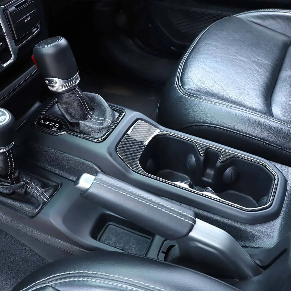 For 2018+ Jeep Wrangler JL & Gladiator JT Gear Shift & Front Water Cup Holder Cover Trim