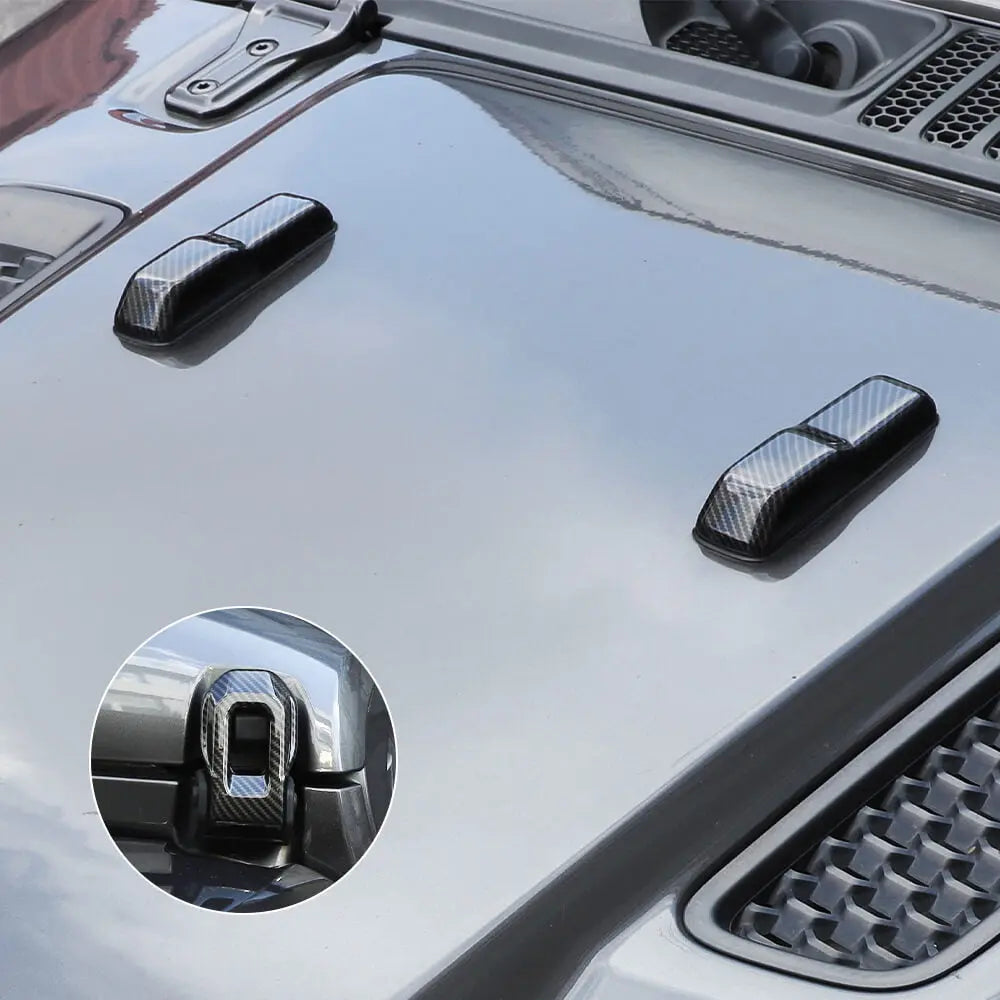 For 2018+ Jeep Wrangler JL & Gladiator JT Hood Hinge Latch Lock Catch Cover Trim 4PCS