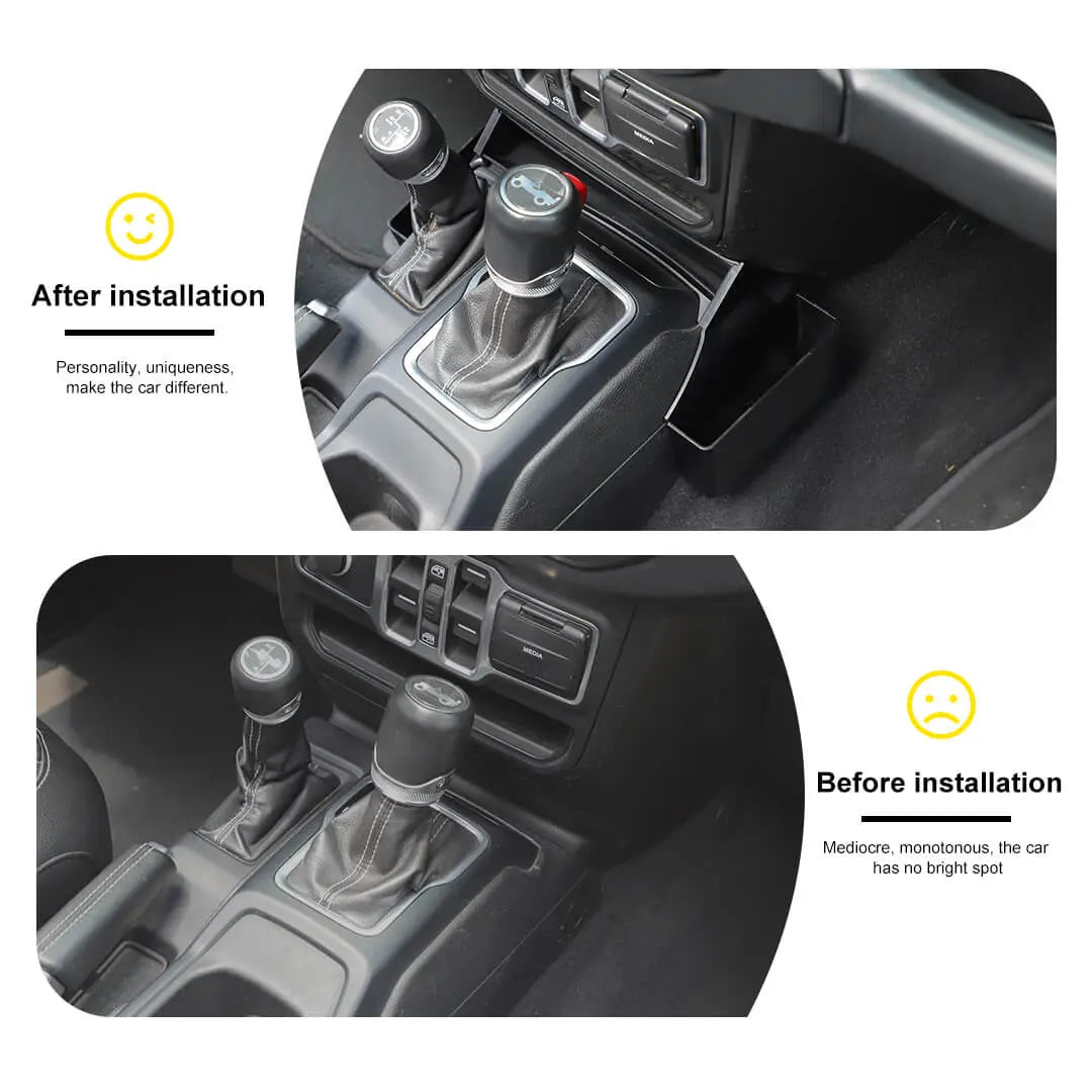 For 2018+ Jeep Wrangler JL & Gladiator JT Inner Center Console Gear Shift Side Storage Box Organizer (3 pcs)