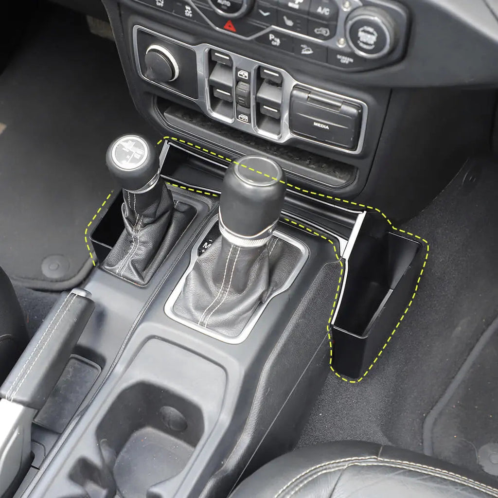 For 2018+ Jeep Wrangler JL & Gladiator JT Inner Center Console Gear Shift Side Storage Box Organizer (3 pcs)