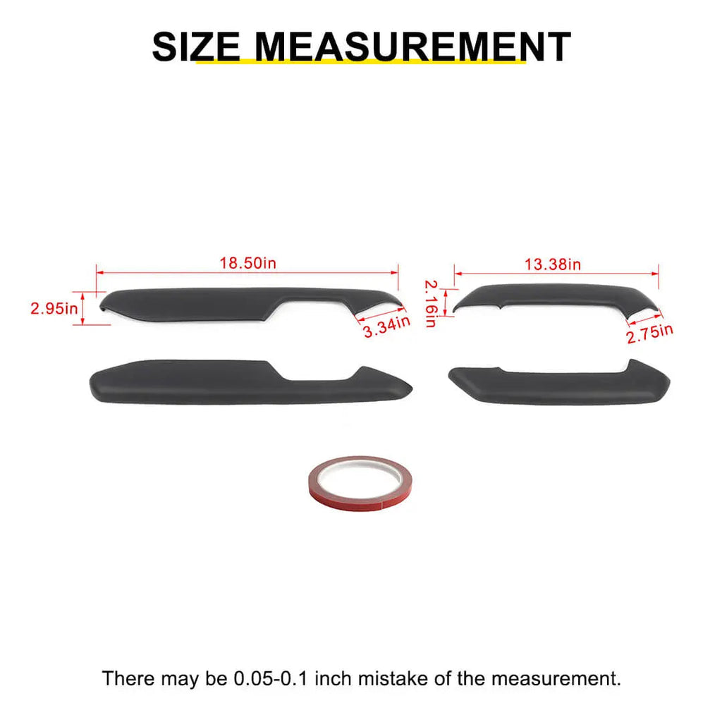 For 2018+ Jeep Wrangler JL & Gladiator JT Innet Door Armrest Handle Panel Guard Cover Decor Trim (4 pcs)