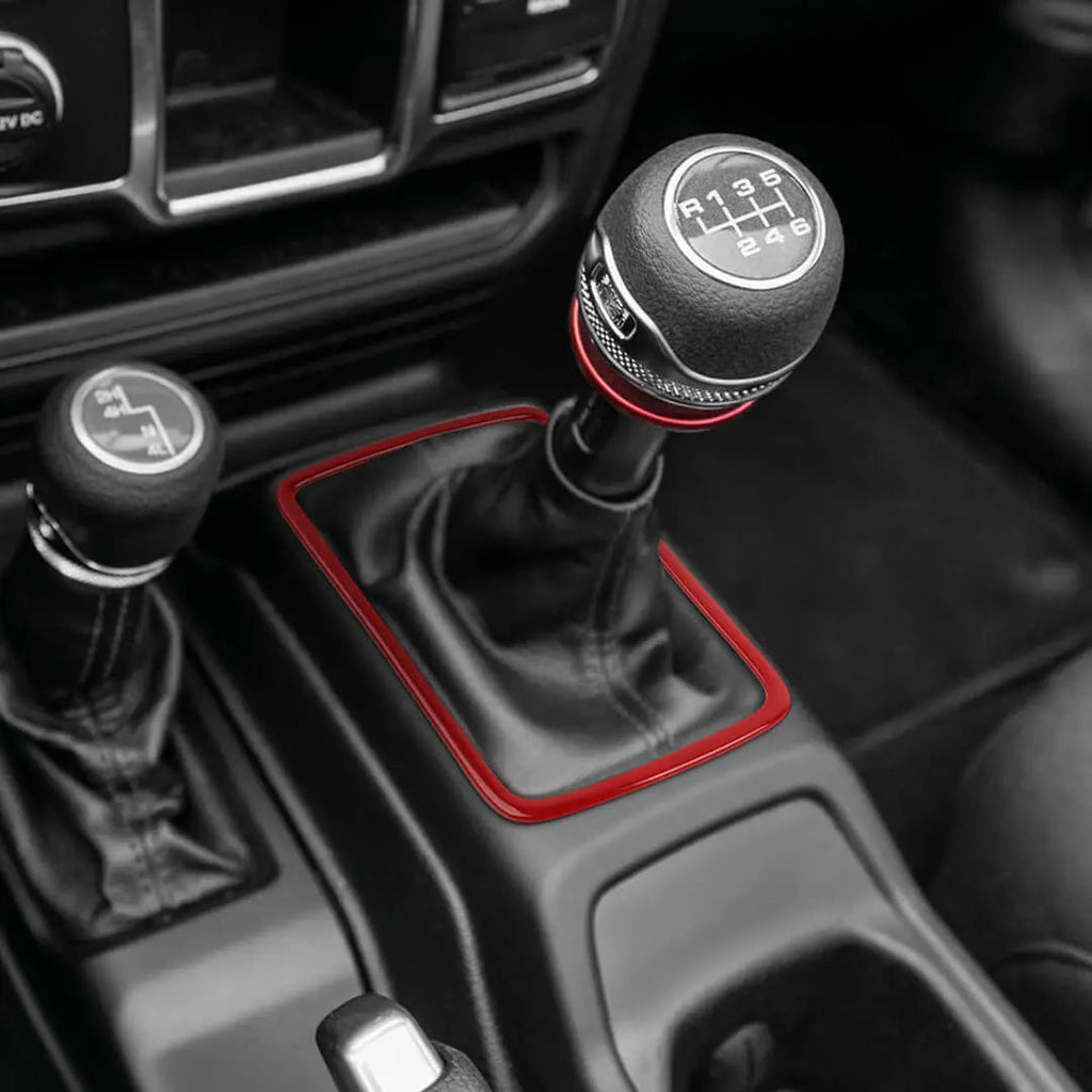 For 2018+ Jeep Wrangler JL & Gladiator JT Interior Center Console Gear Shift Trim Ring Cover（Manual Transmission Only）