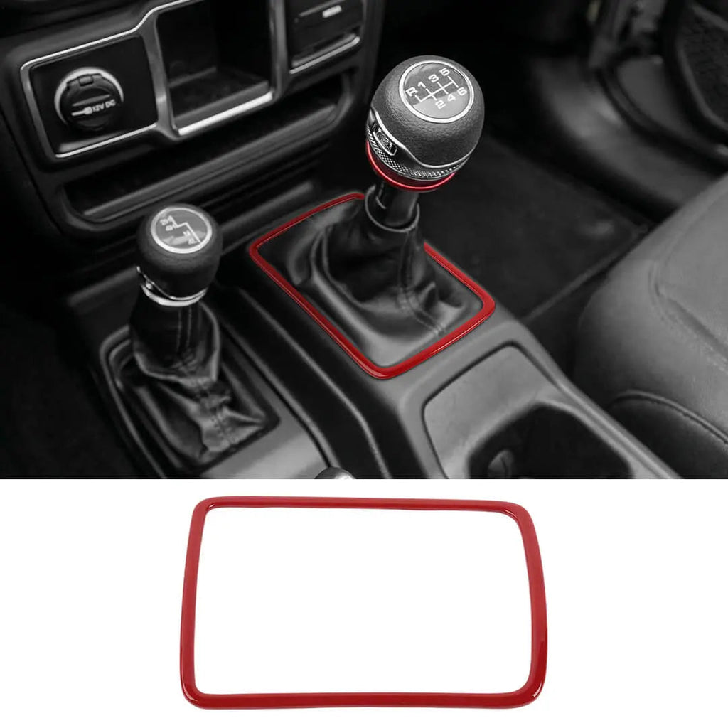 For 2018+ Jeep Wrangler JL & Gladiator JT Interior Center Console Gear Shift Trim Ring Cover（Manual Transmission Only）