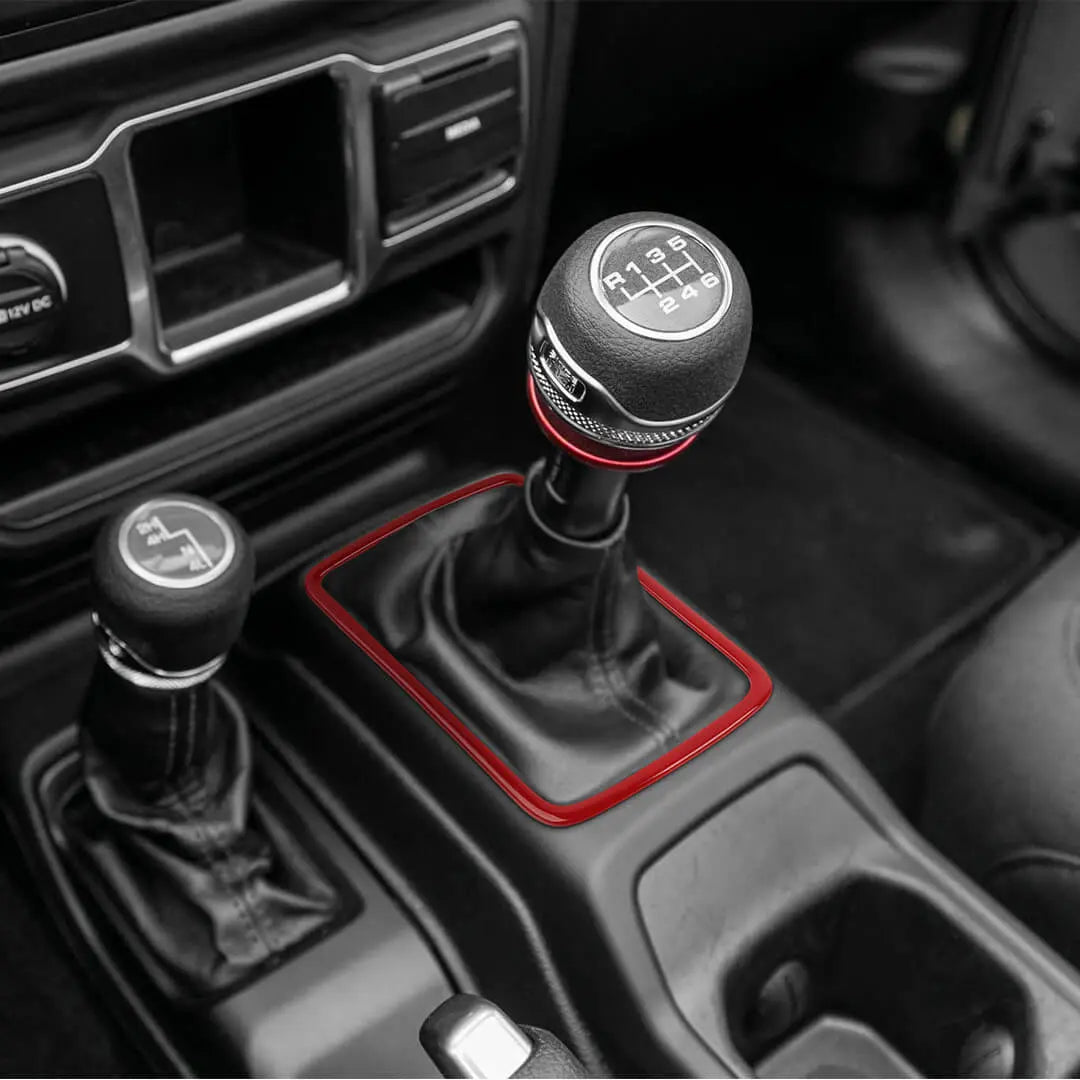 For 2018+ Jeep Wrangler JL & Gladiator JT Interior Center Console Gear Shift Trim Ring Cover（Manual Transmission Only）