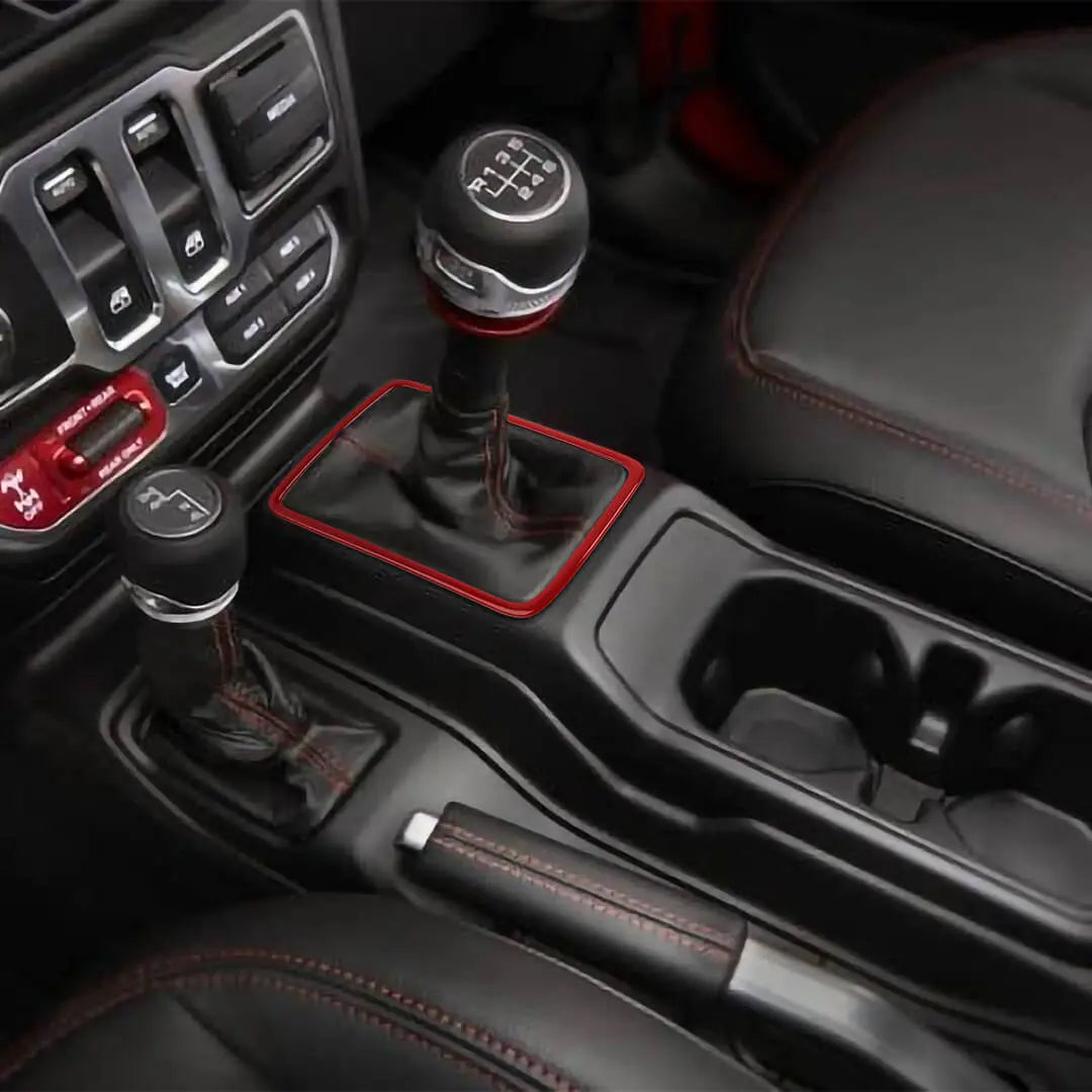 For 2018+ Jeep Wrangler JL & Gladiator JT Interior Center Console Gear Shift Trim Ring Cover（Manual Transmission Only）