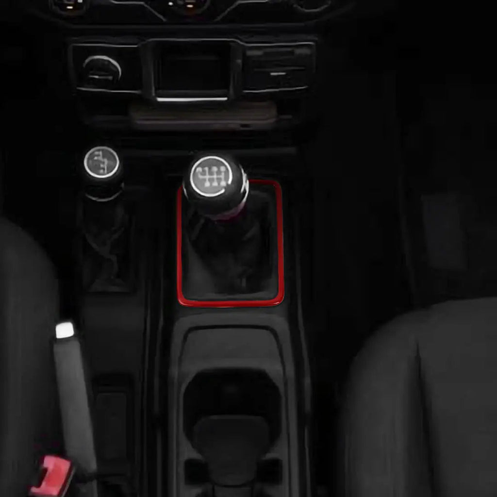 For 2018+ Jeep Wrangler JL & Gladiator JT Interior Center Console Gear Shift Trim Ring Cover（Manual Transmission Only）