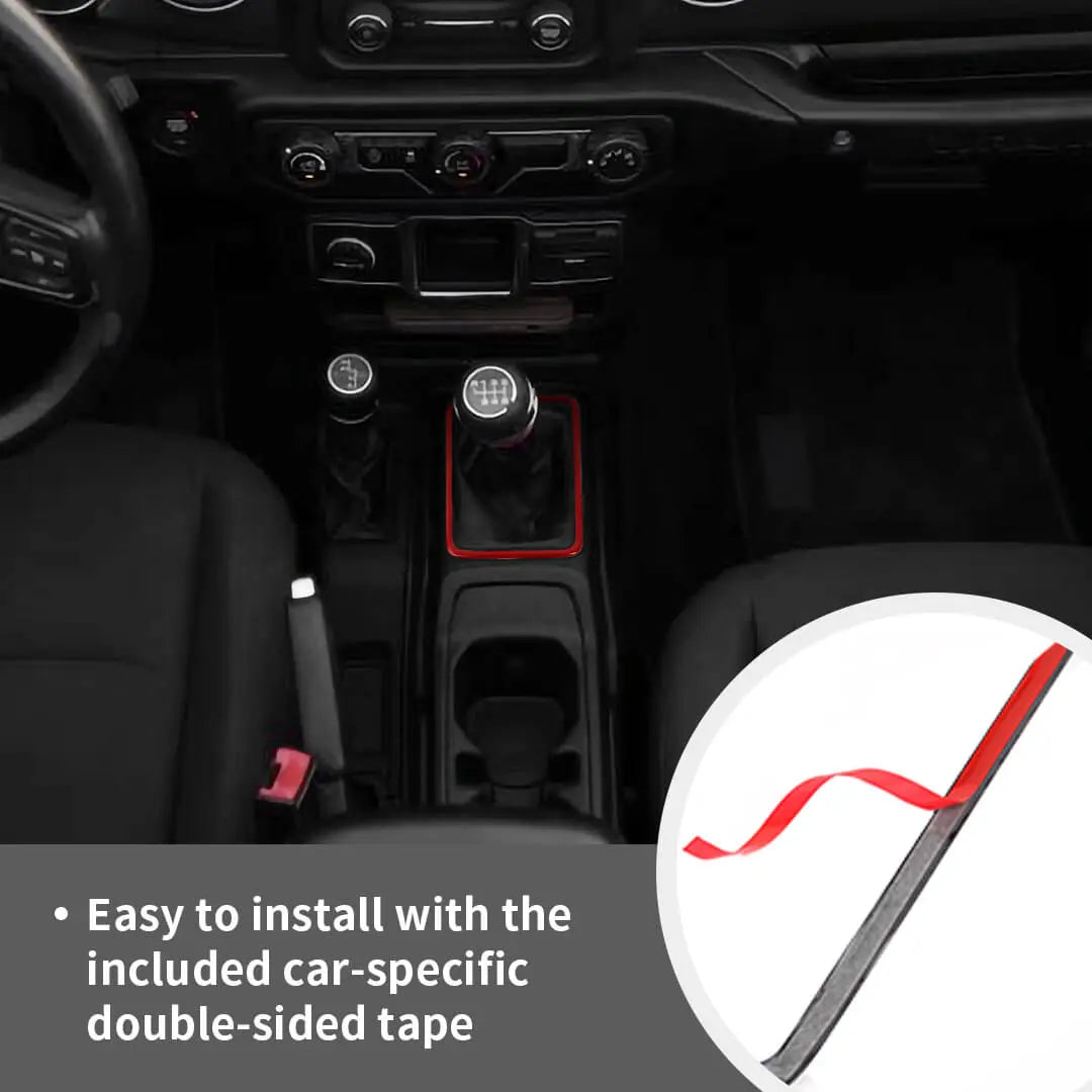 For 2018+ Jeep Wrangler JL & Gladiator JT Interior Center Console Gear Shift Trim Ring Cover（Manual Transmission Only）