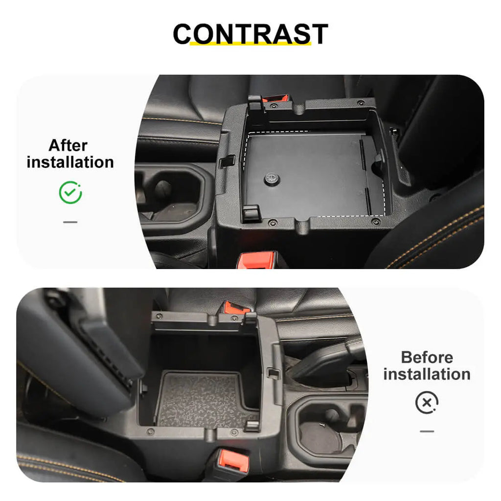 For 2018+ Jeep Wrangler JL & Gladiator JT Interior Center Console Safe Box Armrest Storage Box
