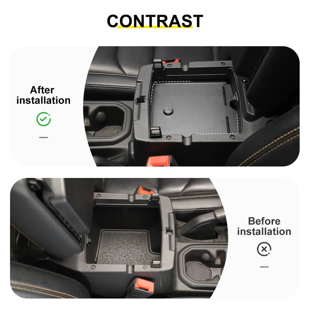 For 2018+ Jeep Wrangler JL & Gladiator JT Interior Center Console Safe Box Armrest Storage Box