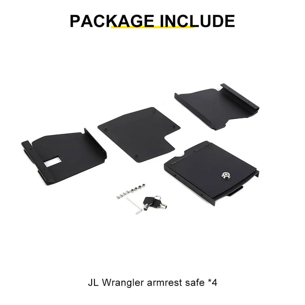 For 2018+ Jeep Wrangler JL & Gladiator JT Interior Center Console Safe Box Armrest Storage Box