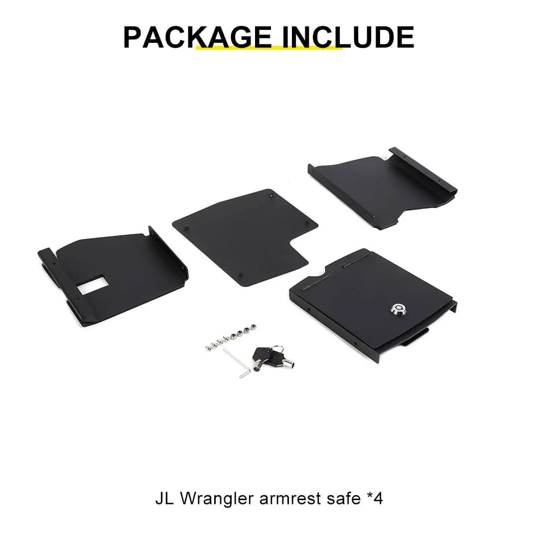 For 2018+ Jeep Wrangler JL & Gladiator JT Interior Center Console Safe Box Armrest Storage Box
