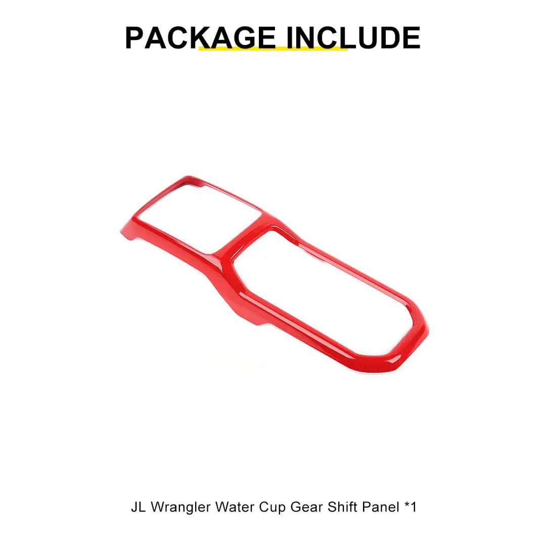 For 2018+ Jeep Wrangler JL & Gladiator JT Interior Center Console Water Cup Holder Manual Gear Shift Panel Frame Trim Cover