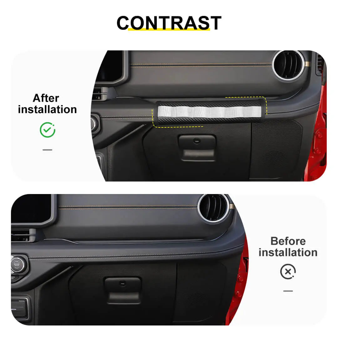 For 2018+ Jeep Wrangler JL & Gladiator JT Interior Co-pilot Grab Handle Leather Protection Cover Trim