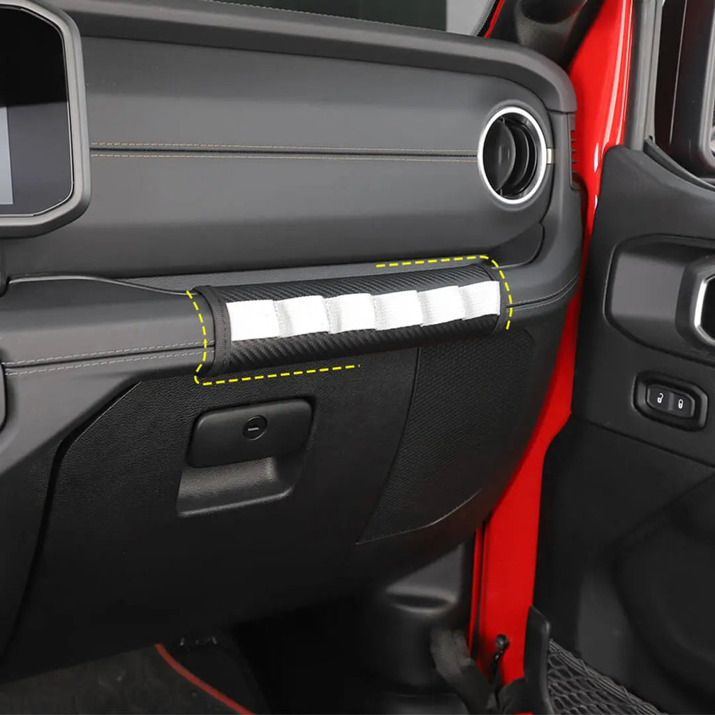 For 2018+ Jeep Wrangler JL & Gladiator JT Interior Co-pilot Grab Handle Leather Protection Cover Trim