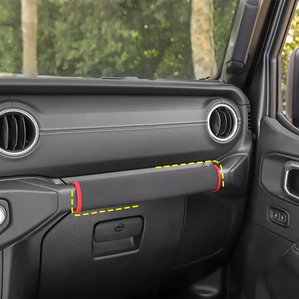 For 2018+ Jeep Wrangler JL & Gladiator JT Interior Co-pilot Grab Handles Protection Cover