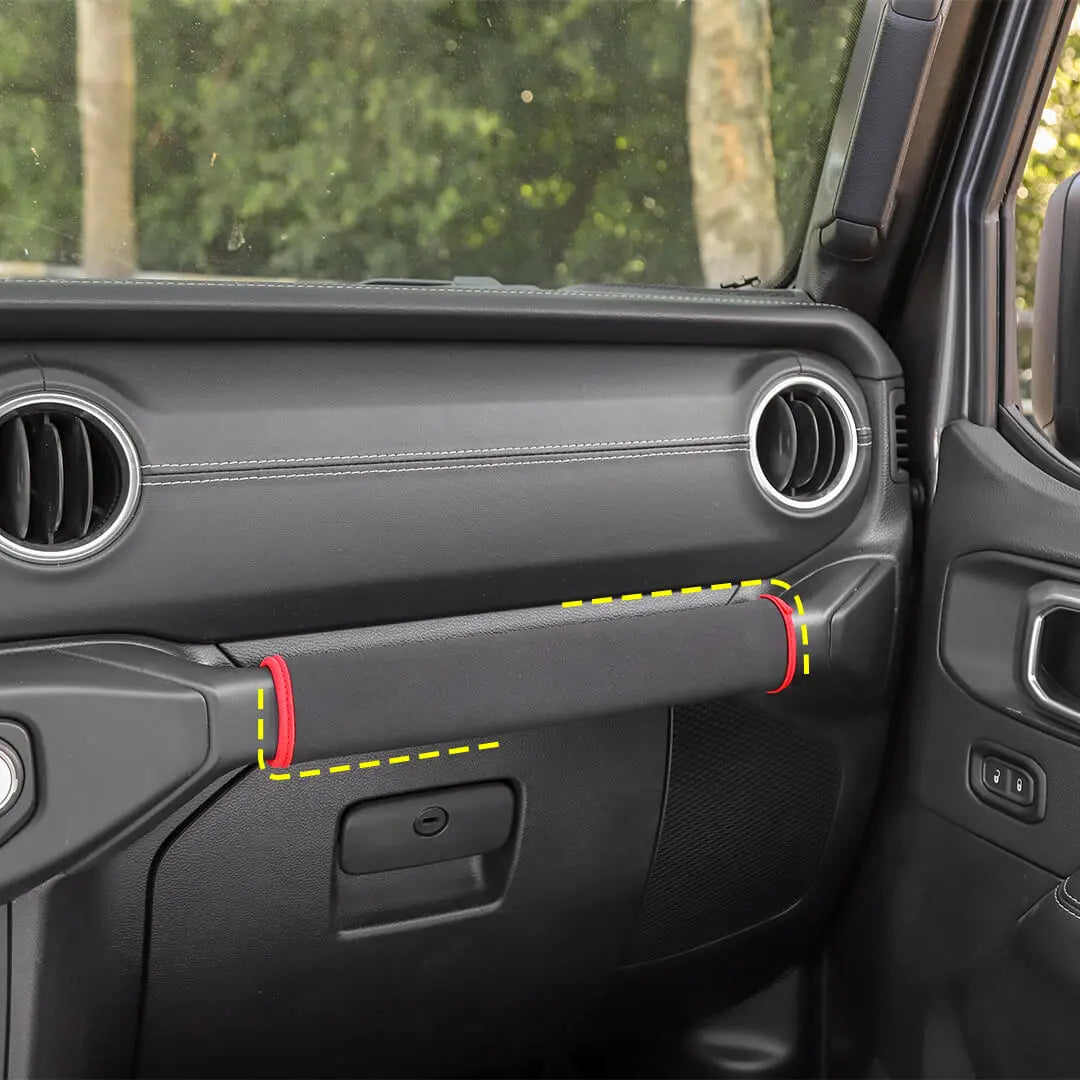 For 2018+ Jeep Wrangler JL & Gladiator JT Interior Co-pilot Grab Handles Protection Cover