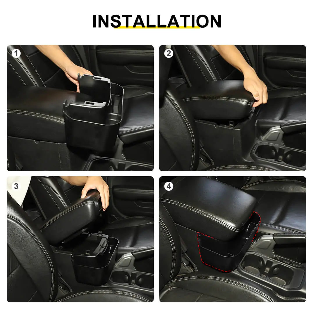 For 2018+ Jeep Wrangler JL & Gladiator JT Interior Front Armrest Storage Box Organizer Tray