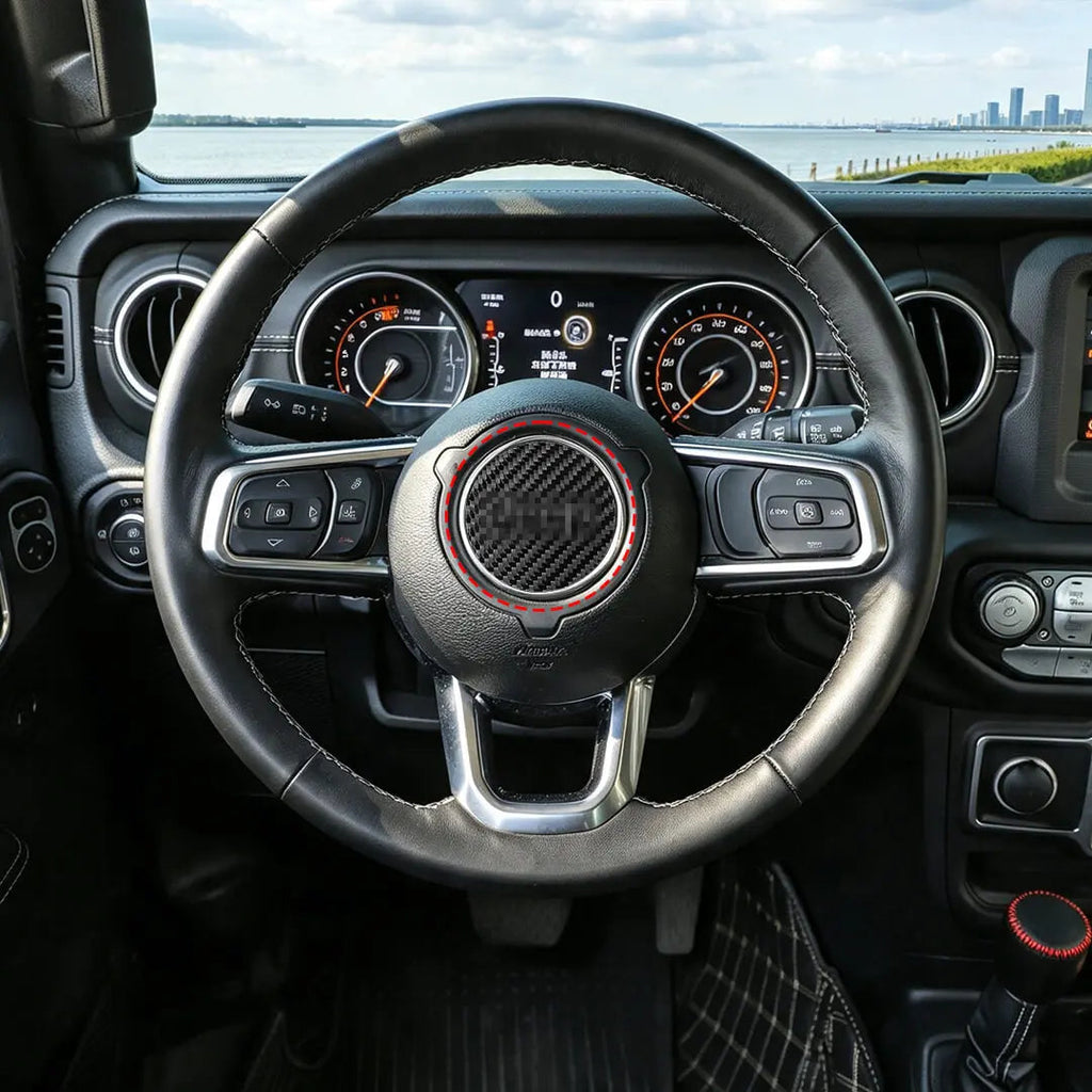 For 2018+ Jeep Wrangler JL & Gladiator JT Interior Steering Wheel Center Trim Cover