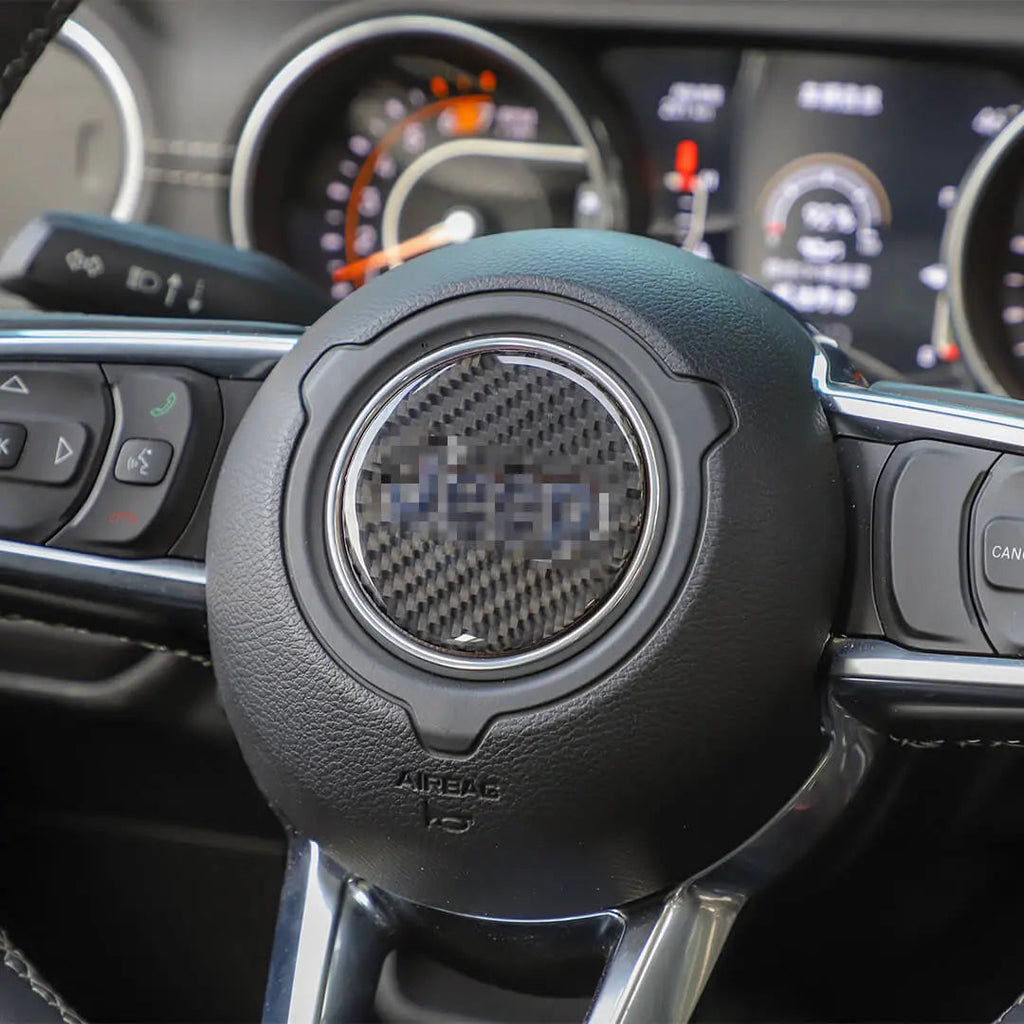 For 2018+ Jeep Wrangler JL & Gladiator JT Interior Steering Wheel Center Trim Cover