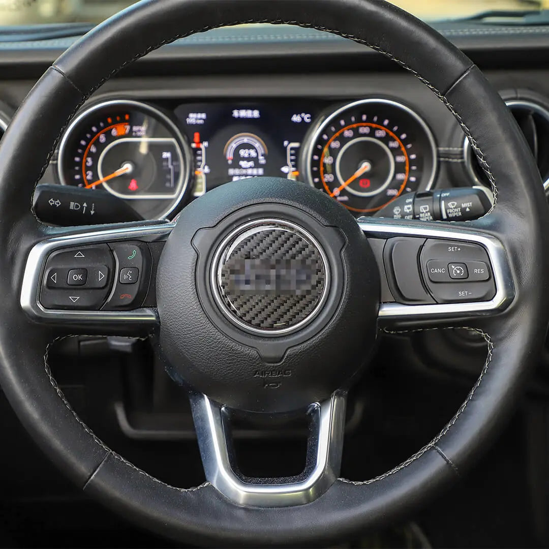 For 2018+ Jeep Wrangler JL & Gladiator JT Interior Steering Wheel Center Trim Cover