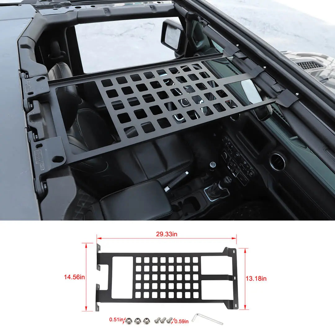For 2018+ Jeep Wrangler JL & Gladiator JT Iron Car Front Roof Storage Rack Cargo Carrier