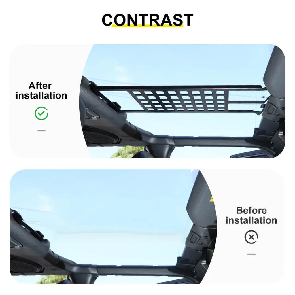 For 2018+ Jeep Wrangler JL & Gladiator JT Iron Car Front Roof Storage Rack Cargo Carrier