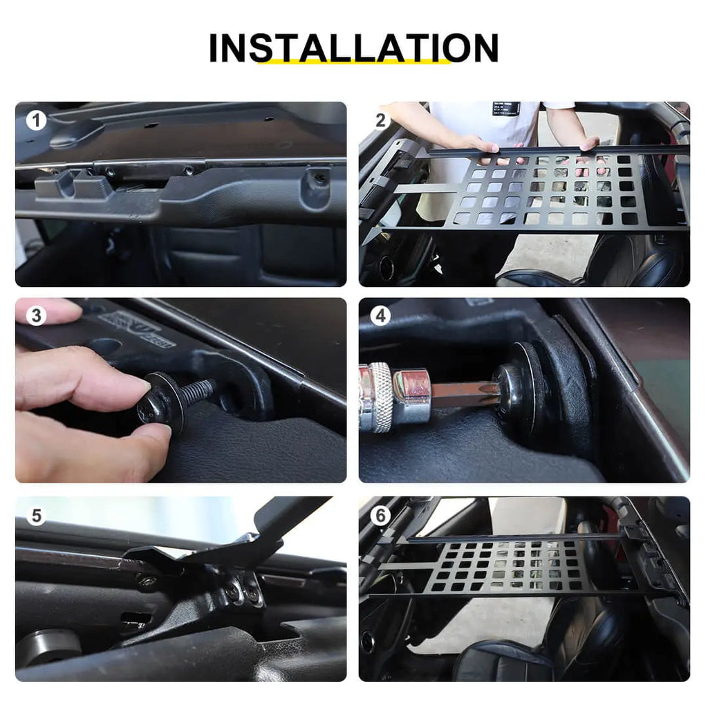 For 2018+ Jeep Wrangler JL & Gladiator JT Iron Car Front Roof Storage Rack Cargo Carrier