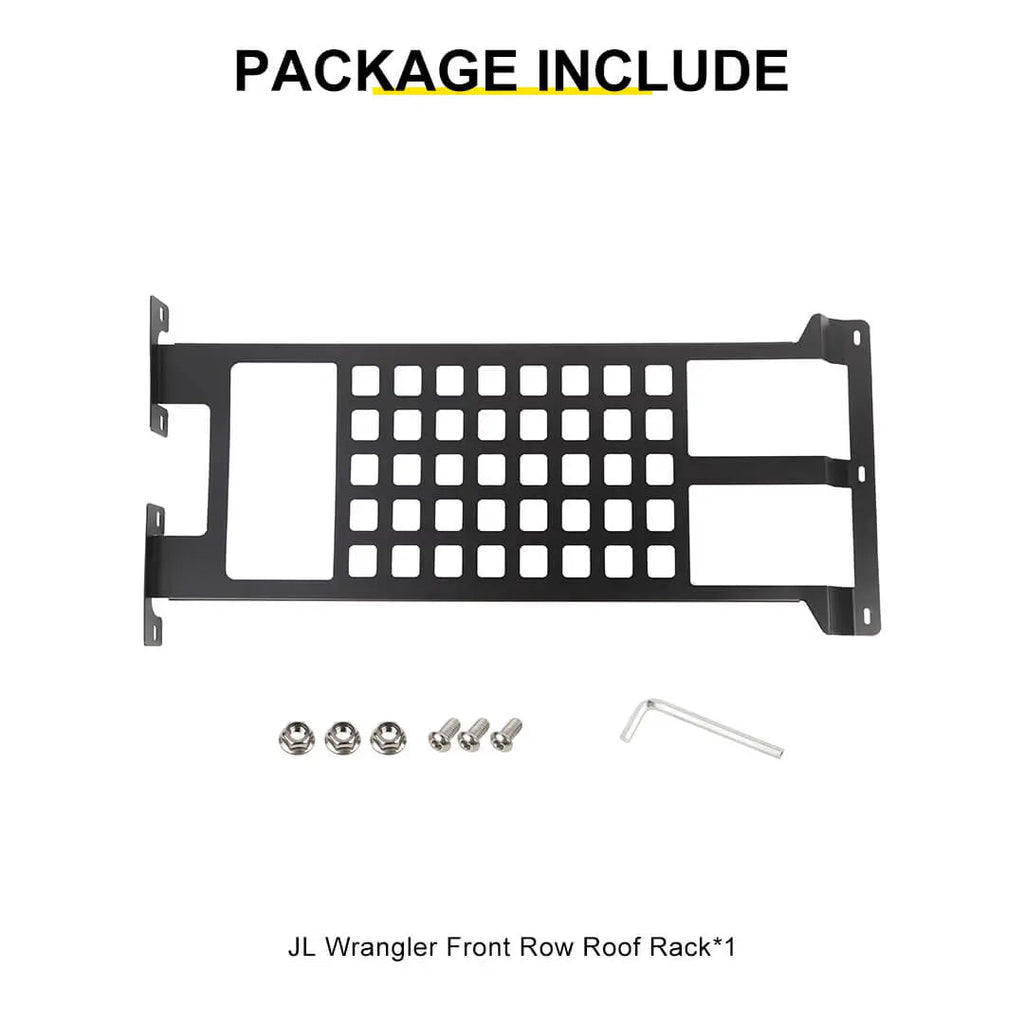 For 2018+ Jeep Wrangler JL & Gladiator JT Iron Car Front Roof Storage Rack Cargo Carrier