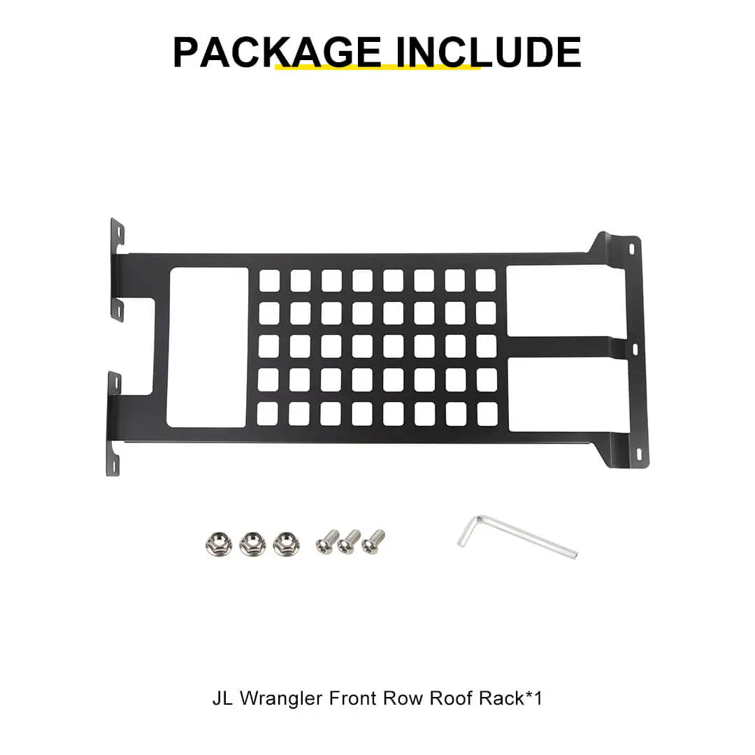 For 2018+ Jeep Wrangler JL & Gladiator JT Iron Car Front Roof Storage Rack Cargo Carrier