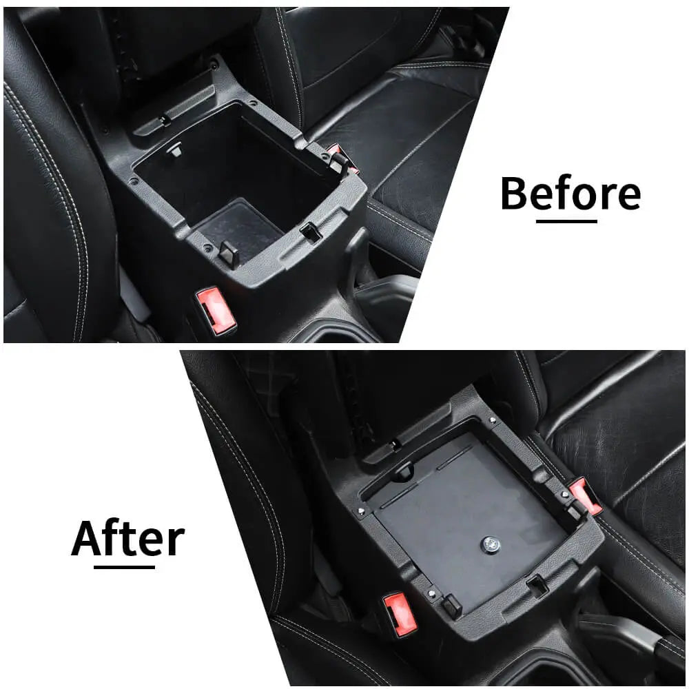 For 2018+ Jeep Wrangler JL & Gladiator JT Metal Center Console Armrest Box Safety Storage Case Cover with Lock Kit