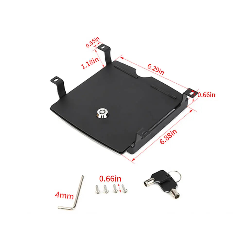 For 2018+ Jeep Wrangler JL & Gladiator JT Metal Center Console Armrest Box Safety Storage Case Cover with Lock Kit