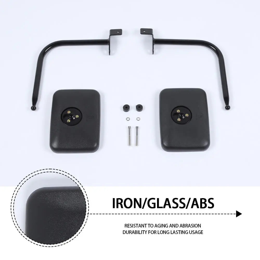 For 2018+ Jeep Wrangler JL & Gladiator JT Rear View Side Hinge Door Off Mirrors Rectangular