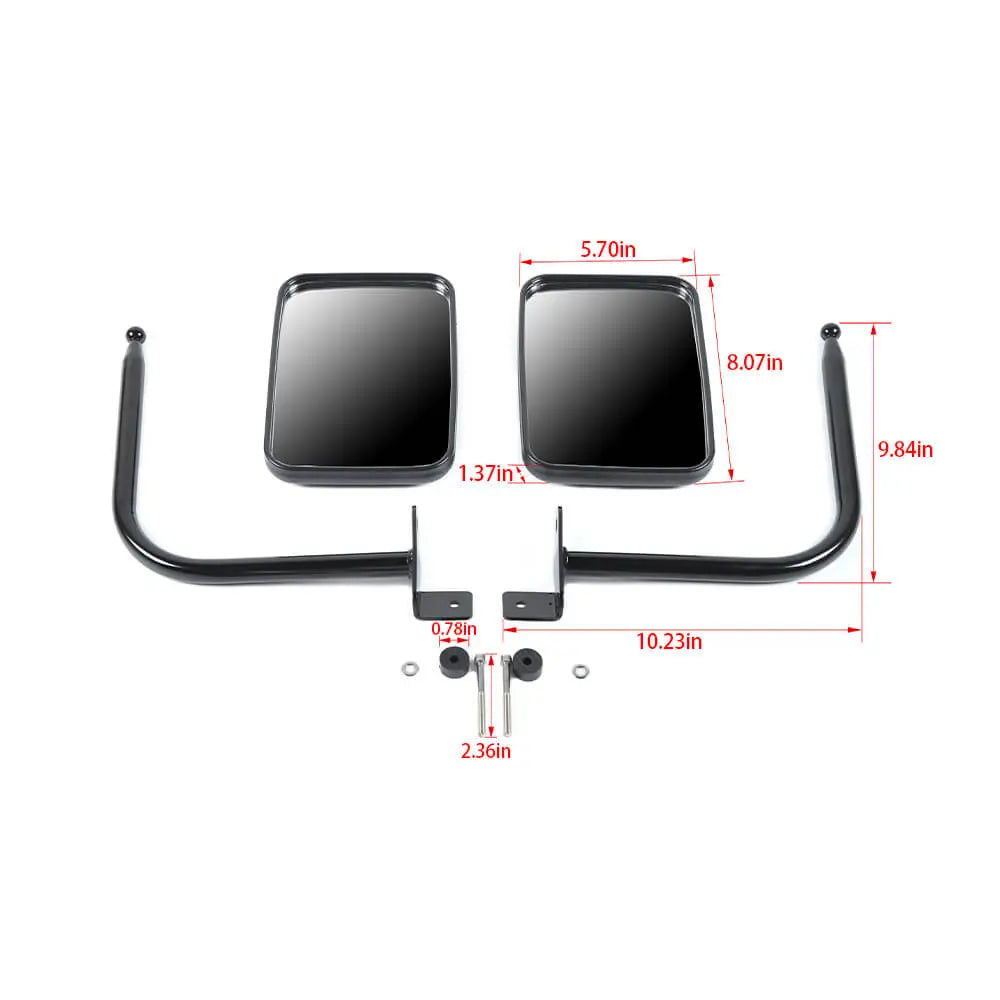 For 2018+ Jeep Wrangler JL & Gladiator JT Rear View Side Hinge Door Off Mirrors Rectangular