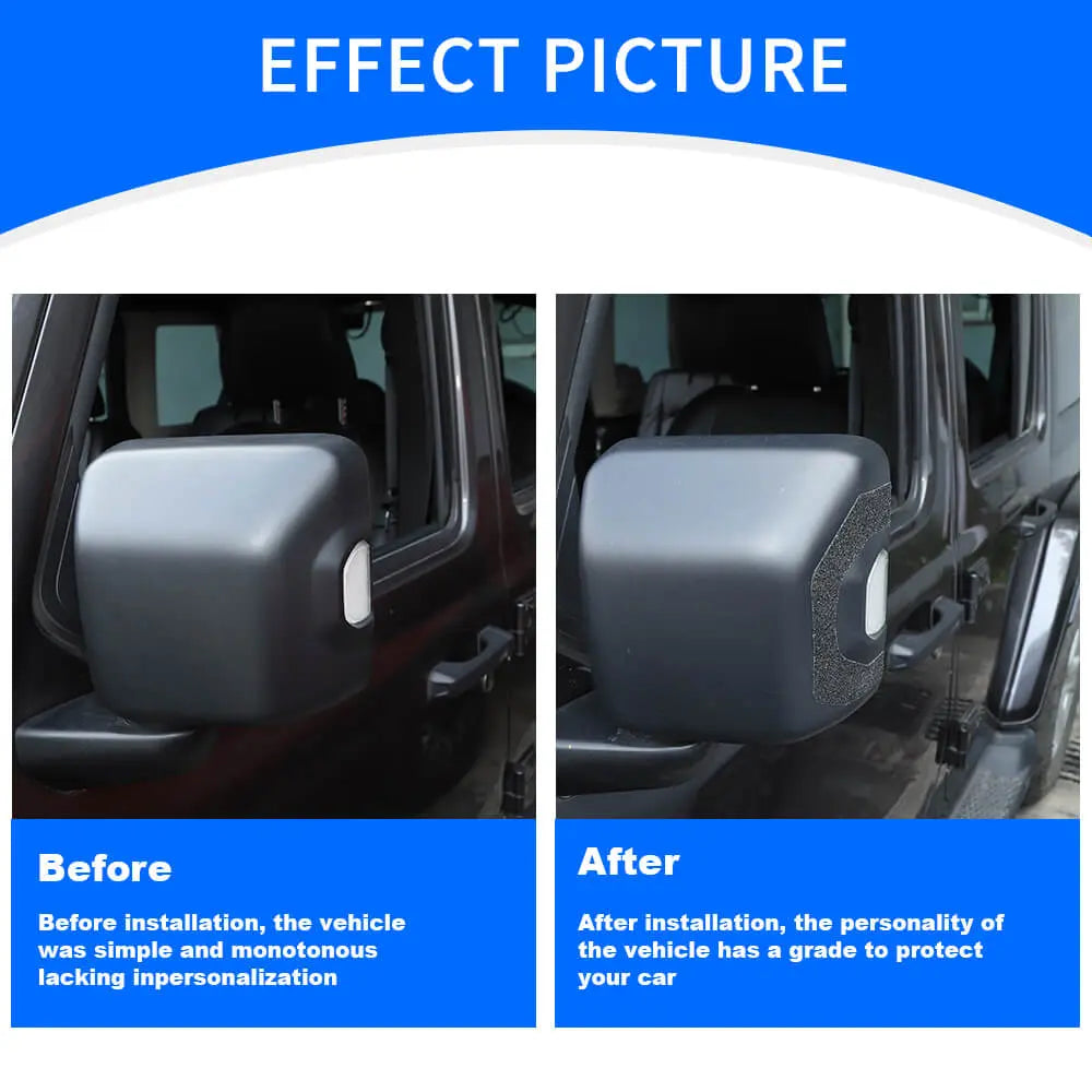 For 2018+ Jeep Wrangler JL & Gladiator JT Reverse Mirror Frame Anti-erase Protective Sticker Trim