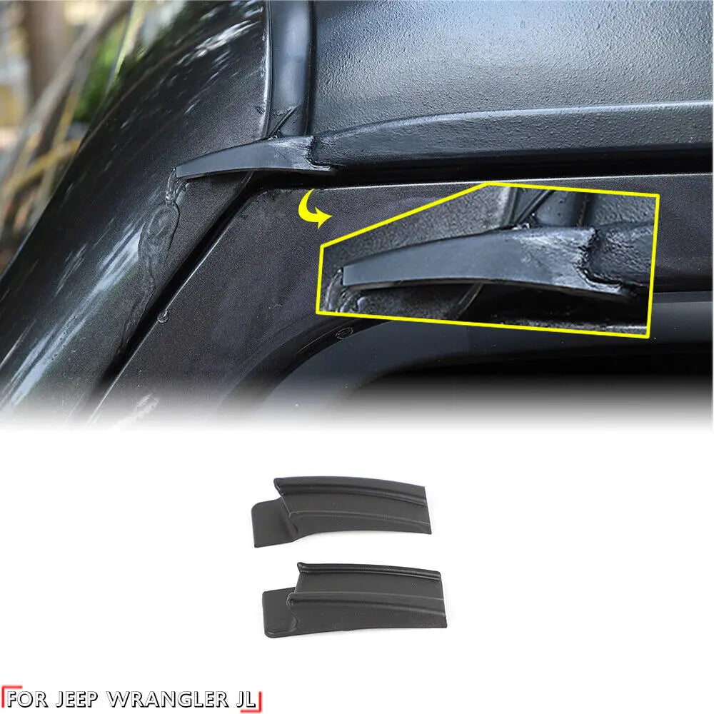 For 2018+ Jeep Wrangler JL & Gladiator JT Roof Rainwater Shield Diversion Slot Extend 2pcs