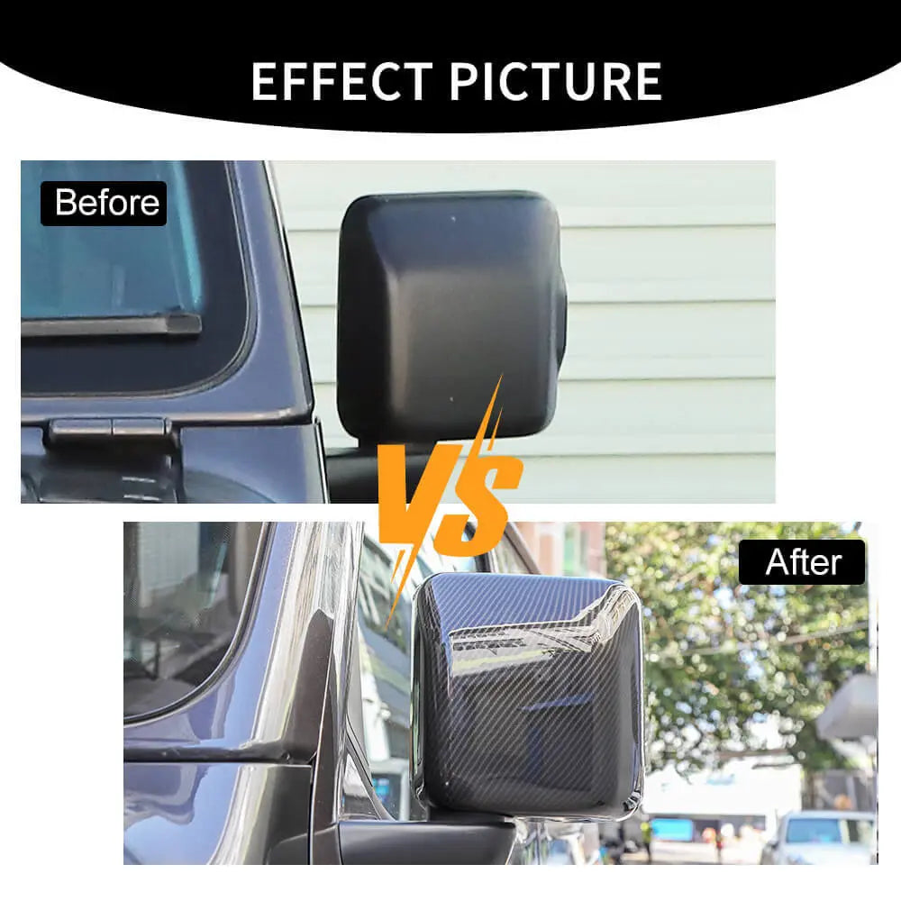 For 2018+ Jeep Wrangler JL JLU & Gladiator JT Side Mirror Cover Trim – Without Turn Signals Only, 2PCS