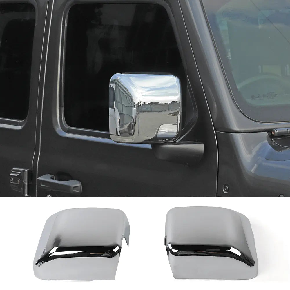 For 2018+ Jeep Wrangler JL JLU & Gladiator JT Side Mirror Cover Trim – Without Turn Signals Only, 2PCS