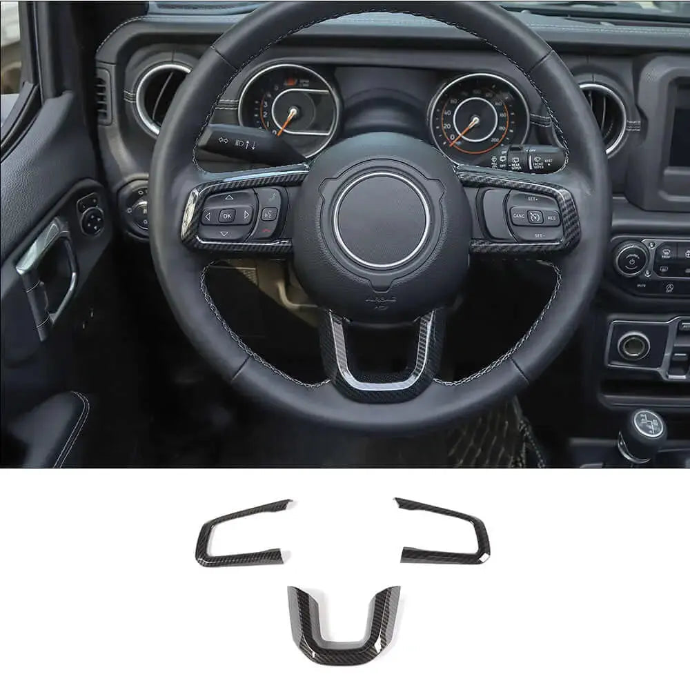 For 2018+ Jeep Wrangler JL & Gladiator JT Steering Wheel Trim Cover – Interior Accent